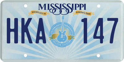 MS license plate HKA147