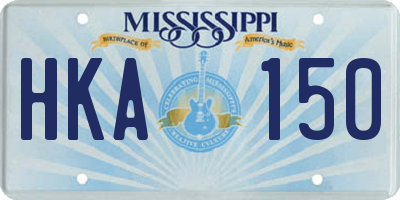 MS license plate HKA150