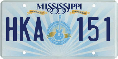 MS license plate HKA151