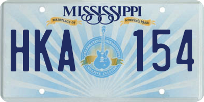 MS license plate HKA154
