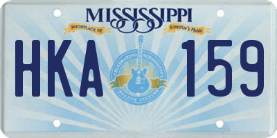MS license plate HKA159