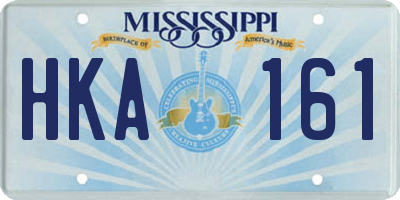 MS license plate HKA161