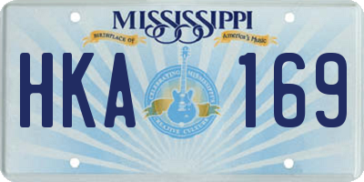 MS license plate HKA169