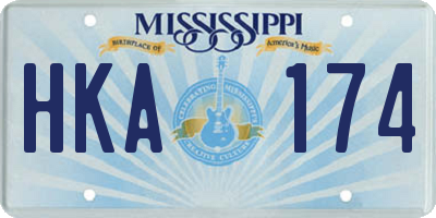 MS license plate HKA174