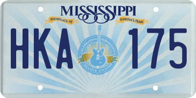 MS license plate HKA175