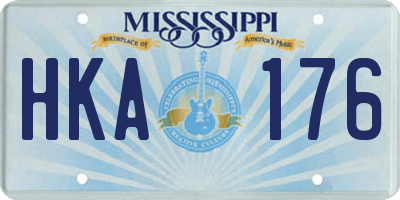 MS license plate HKA176