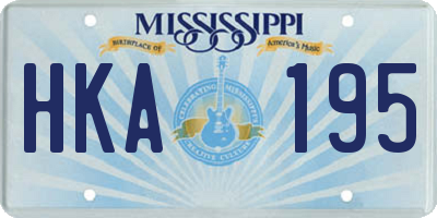MS license plate HKA195