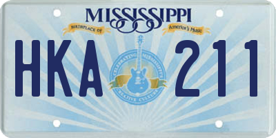 MS license plate HKA211