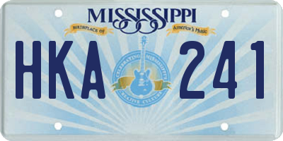 MS license plate HKA241