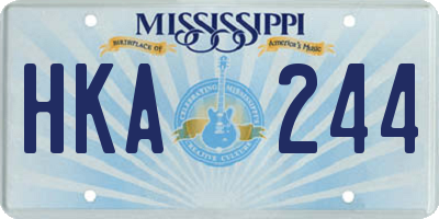 MS license plate HKA244