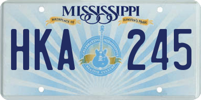 MS license plate HKA245
