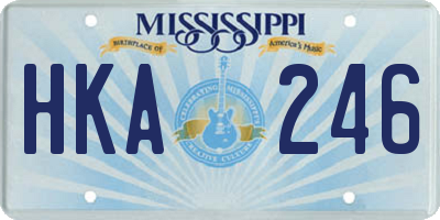 MS license plate HKA246