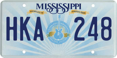 MS license plate HKA248