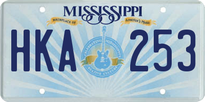 MS license plate HKA253