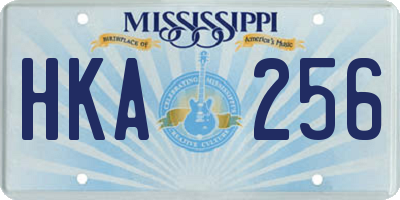 MS license plate HKA256