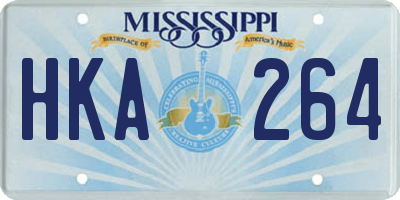 MS license plate HKA264