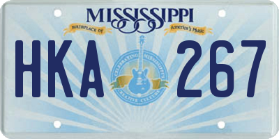 MS license plate HKA267