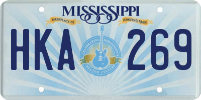 MS license plate HKA269