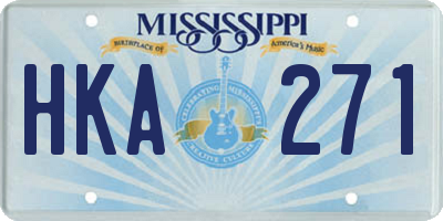 MS license plate HKA271