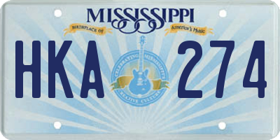 MS license plate HKA274