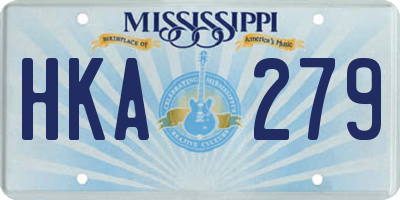 MS license plate HKA279