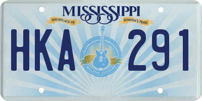 MS license plate HKA291