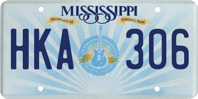 MS license plate HKA306