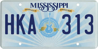MS license plate HKA313