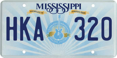MS license plate HKA320