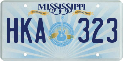 MS license plate HKA323