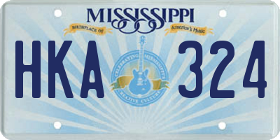 MS license plate HKA324