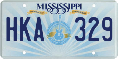 MS license plate HKA329