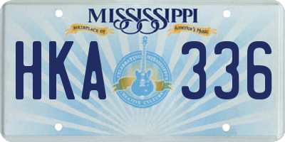 MS license plate HKA336