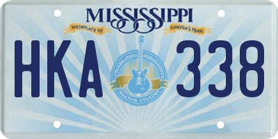 MS license plate HKA338