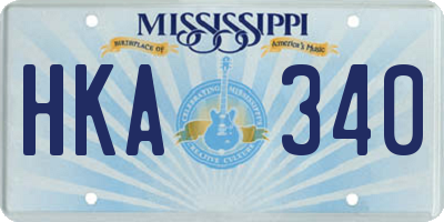 MS license plate HKA340