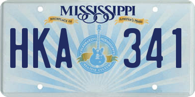 MS license plate HKA341