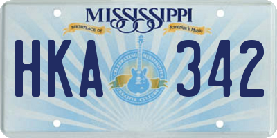 MS license plate HKA342