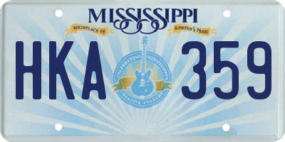 MS license plate HKA359
