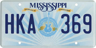 MS license plate HKA369
