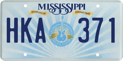 MS license plate HKA371