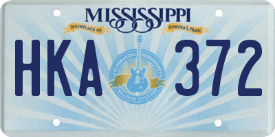 MS license plate HKA372