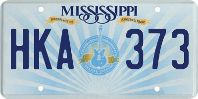 MS license plate HKA373