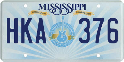 MS license plate HKA376