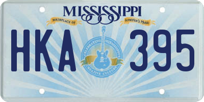 MS license plate HKA395