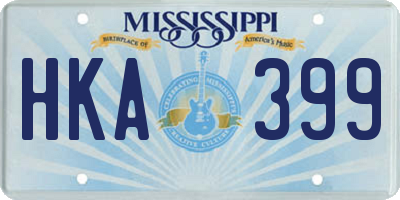 MS license plate HKA399