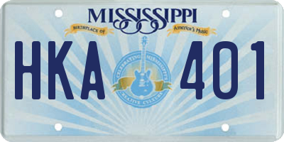 MS license plate HKA401