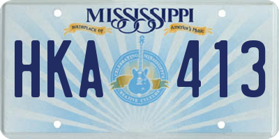 MS license plate HKA413