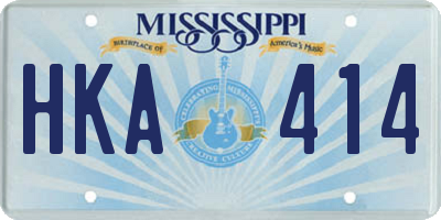 MS license plate HKA414