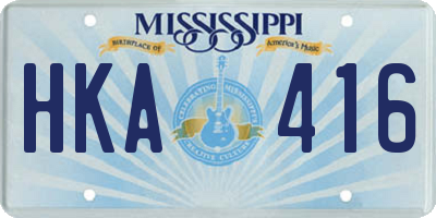 MS license plate HKA416