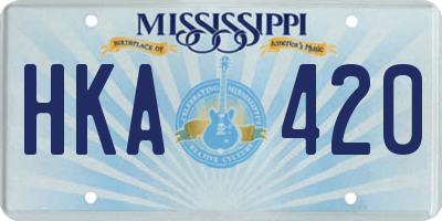 MS license plate HKA420